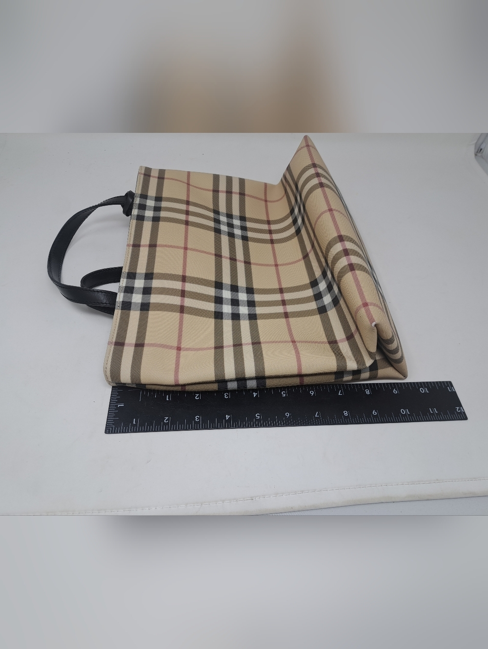 NEW Burberry London Tote Bag Nova Check Vintage Y2K Italy PVC Size Medium - Picture 14 of 16